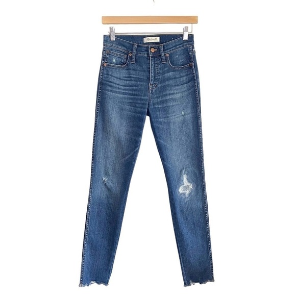 Madewell 9” High Rise Skinny Stretch Denim Distressed Jean Allegra Wash 26 - Picture 5 of 16